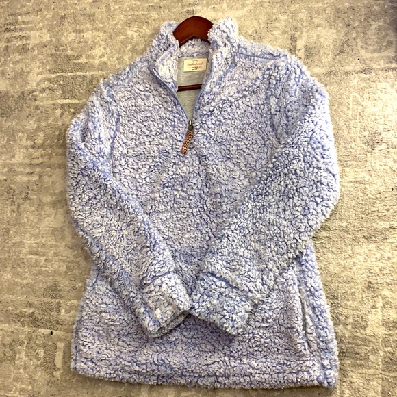 FUZZY BABY BLUE QUARTER ZIP - Picture 3 of 7